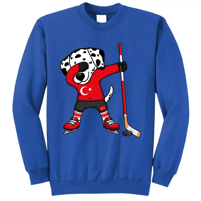 Dabbing Dalmatian Turkey Ice Hockey Fans Jersey Turkish Flag Gift Tall Sweatshirt