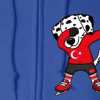 Dabbing Dalmatian Turkey Ice Hockey Fans Jersey Turkish Flag Gift Full Zip Hoodie