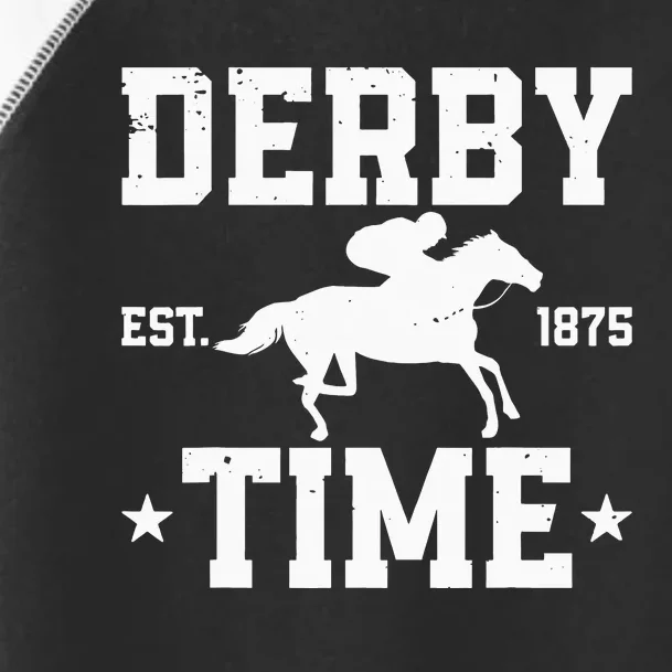 Distressed Derby Time Est 1875 Horse Racing Toddler Fine Jersey T-Shirt