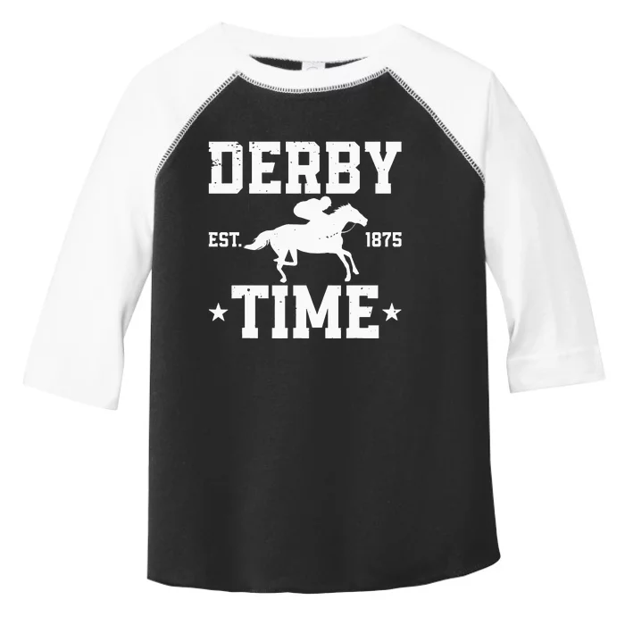 Distressed Derby Time Est 1875 Horse Racing Toddler Fine Jersey T-Shirt