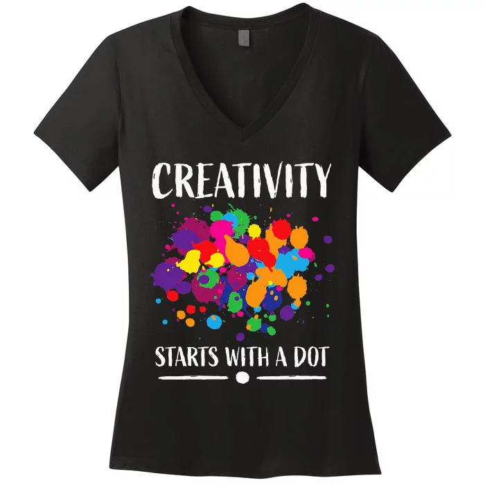 Dot Day Teacher 2024 Dot Day Women's V-Neck T-Shirt