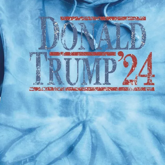 Distressed Donald Trump 2024 Tie Dye Hoodie