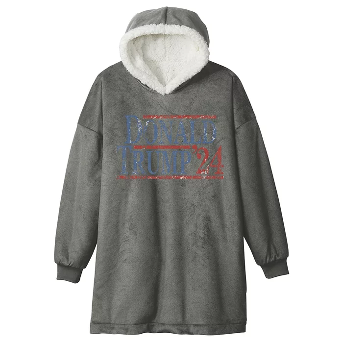 Distressed Donald Trump 2024 Hooded Wearable Blanket