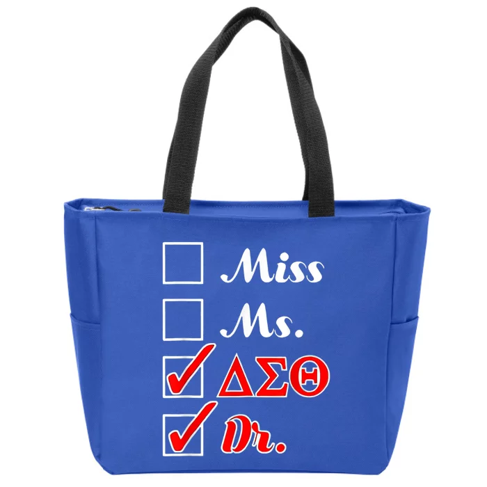 Delta Doctor Tee For Physician Sorority Sigma Theta Zip Tote Bag