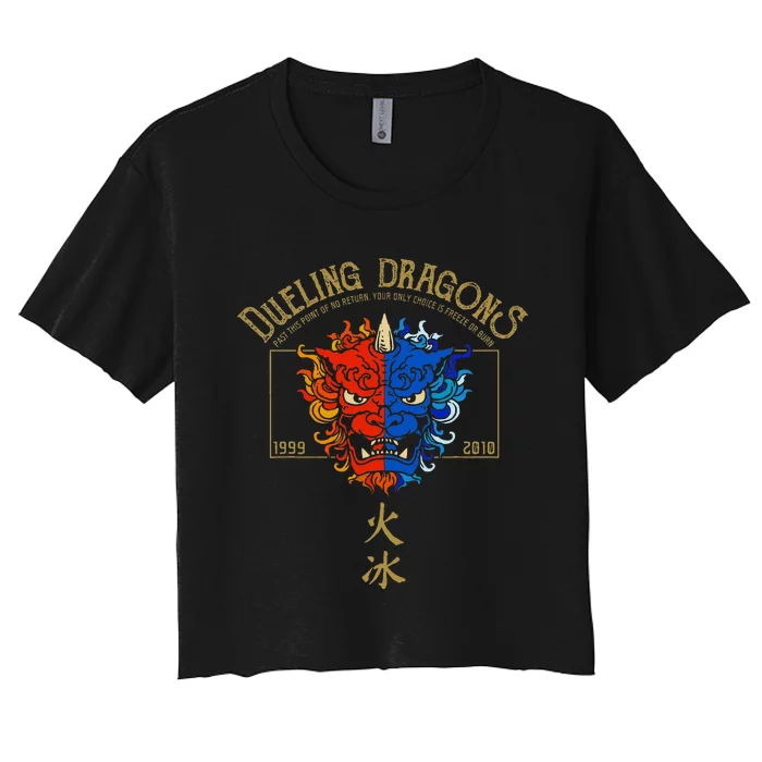 Dueling Dragons Tribute Defunct Roller Coaster Women's Crop Top Tee