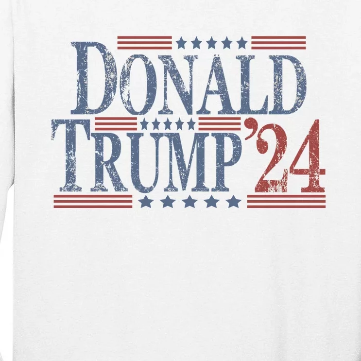 Distressed Donald Trump 2024 Gift Tall Long Sleeve T-Shirt