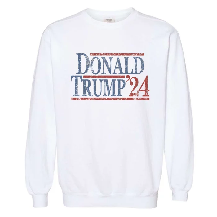 Distressed Donald Trump 2024 Donald Trump 24 Garment-Dyed Sweatshirt