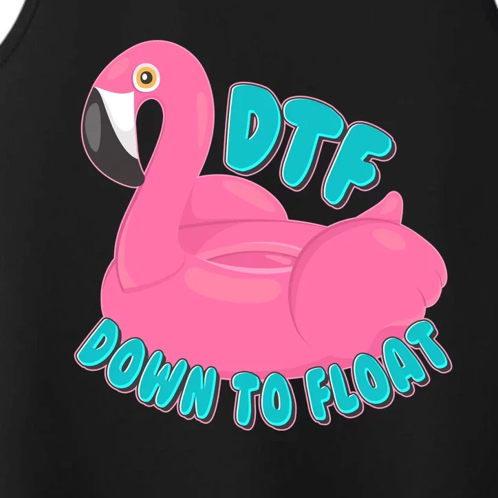 Dtf Down To Float Vacation Time Flamingo Floatie Performance Tank