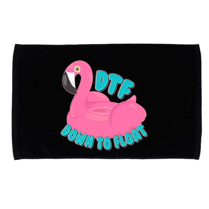 Dtf Down To Float Vacation Time Flamingo Floatie Microfiber Hand Towel