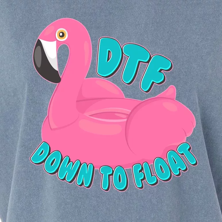 Dtf Down To Float Vacation Time Flamingo Floatie Garment-Dyed Women's Muscle Tee