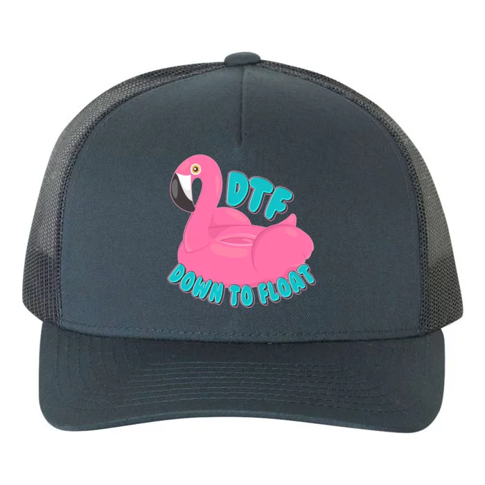 Dtf Down To Float Vacation Time Flamingo Floatie Yupoong Adult 5-Panel Trucker Hat