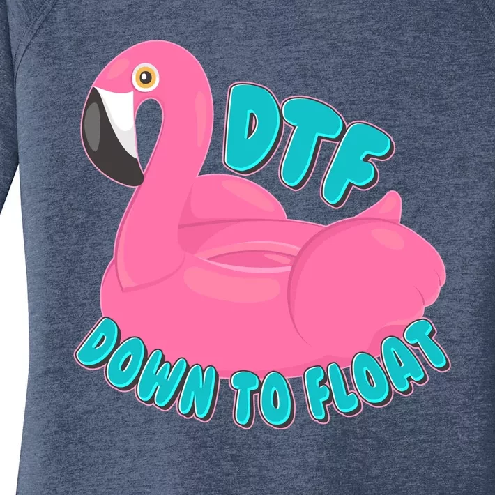 Dtf Down To Float Vacation Time Flamingo Floatie Women's Perfect Tri Tunic Long Sleeve Shirt