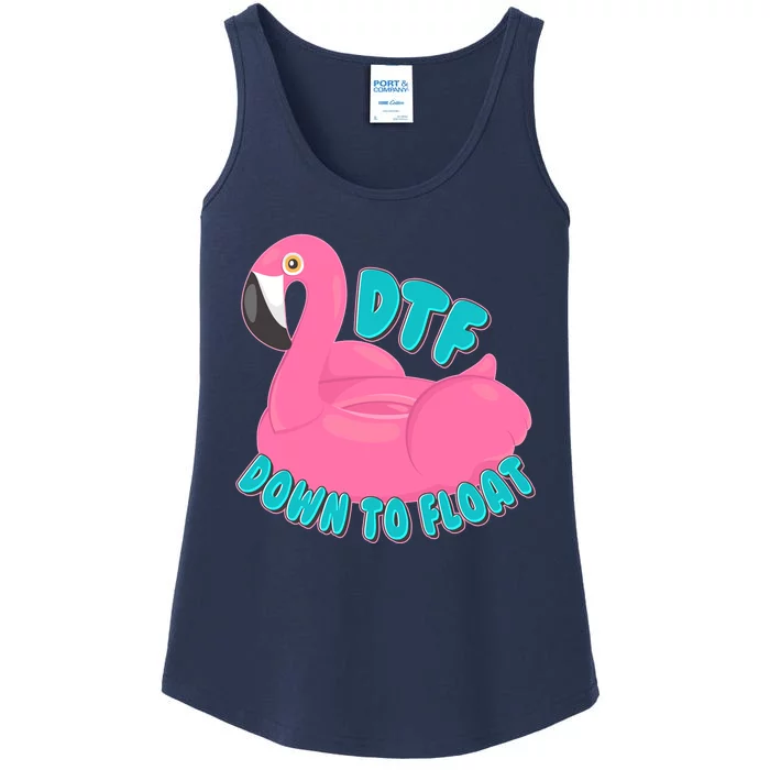 Dtf Down To Float Vacation Time Flamingo Floatie Ladies Essential Tank