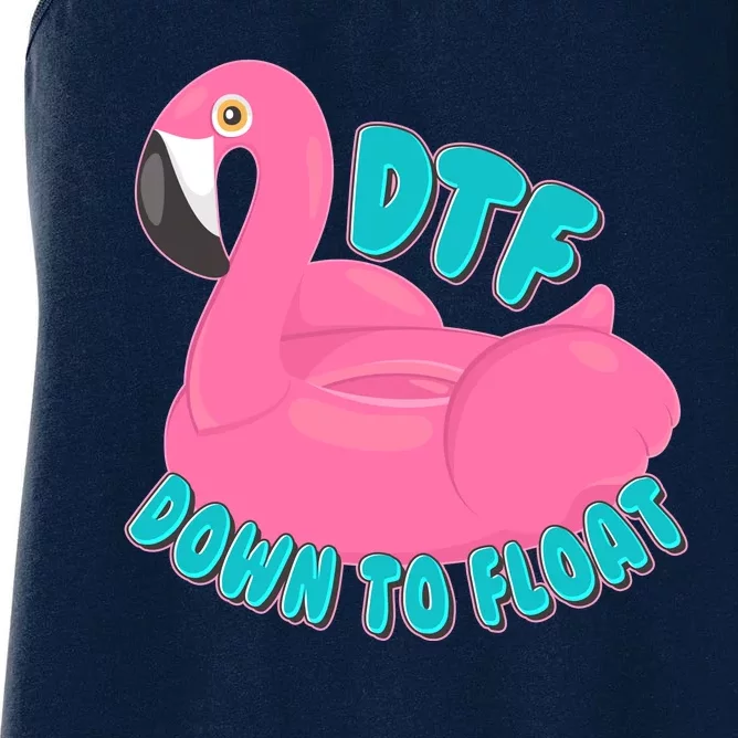 Dtf Down To Float Vacation Time Flamingo Floatie Women's Racerback Tank