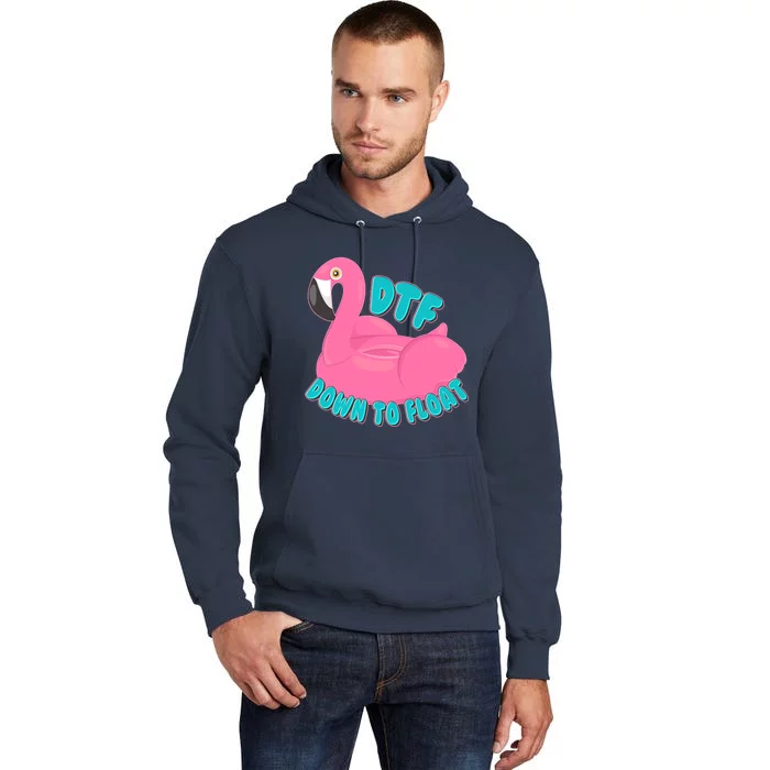 Dtf Down To Float Vacation Time Flamingo Floatie Tall Hoodie