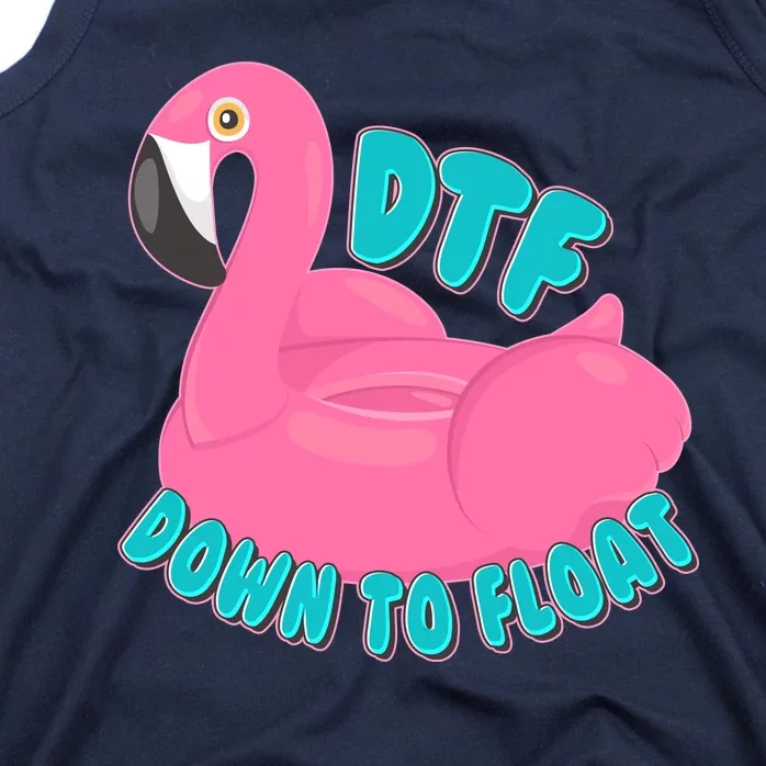 Dtf Down To Float Vacation Time Flamingo Floatie Tank Top