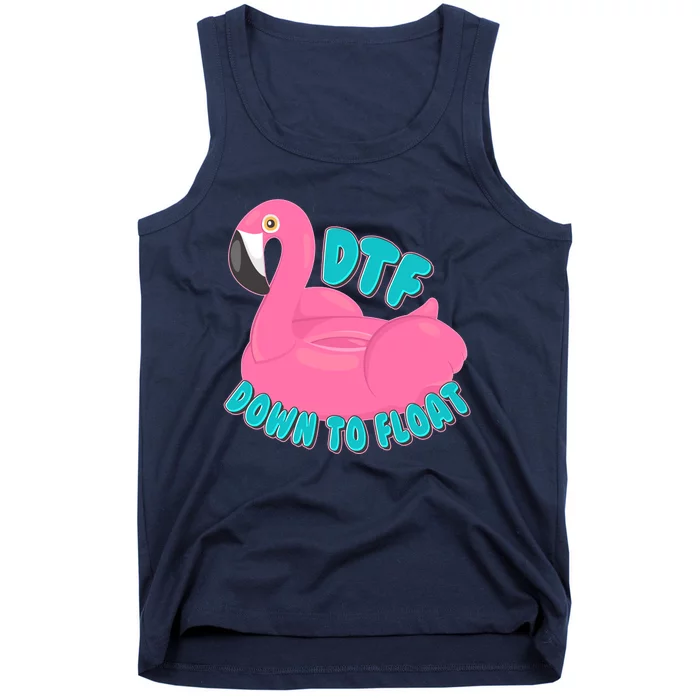 Dtf Down To Float Vacation Time Flamingo Floatie Tank Top