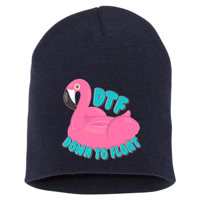 Dtf Down To Float Vacation Time Flamingo Floatie Short Acrylic Beanie