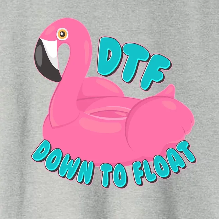 Dtf Down To Float Vacation Time Flamingo Floatie Women's Crop Top Tee