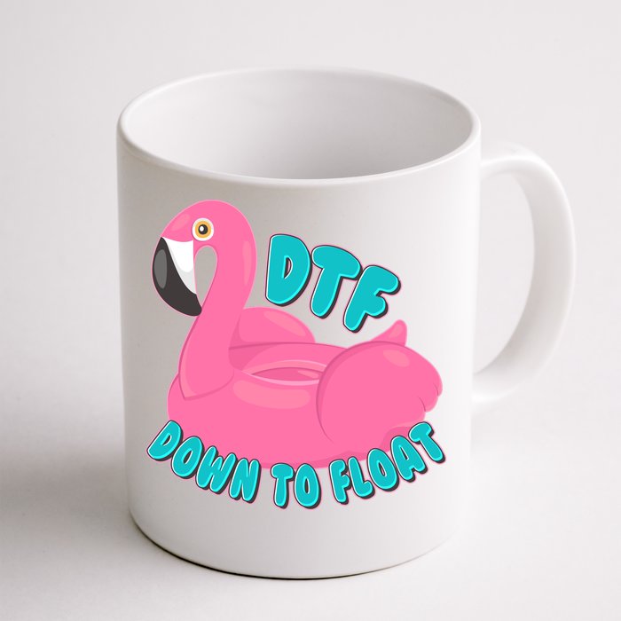 Dtf Down To Float Vacation Time Flamingo Floatie Front & Back Coffee Mug