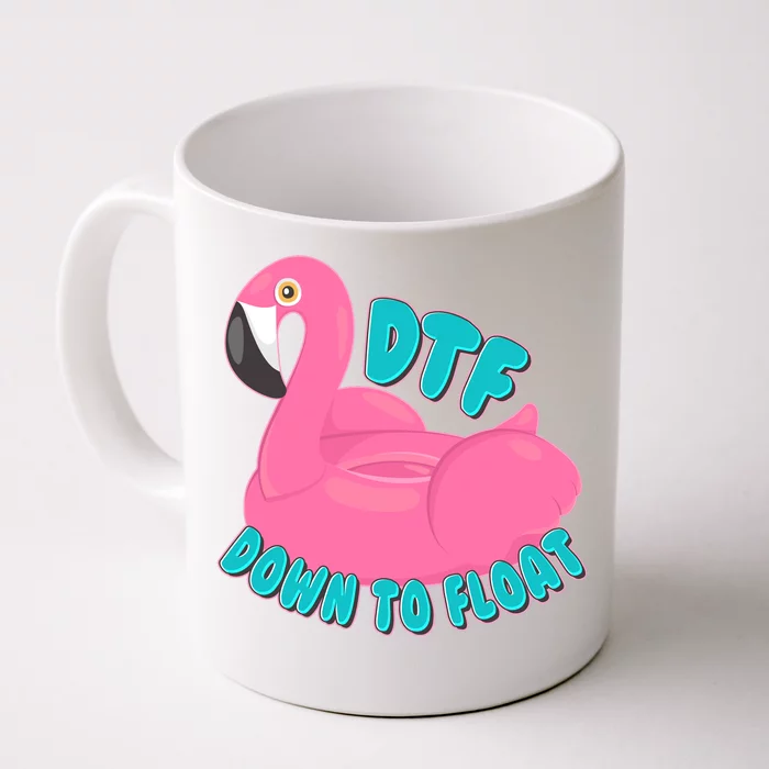 Dtf Down To Float Vacation Time Flamingo Floatie Front & Back Coffee Mug