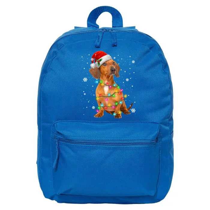 Dachshund Dogs Tree Christmas Sweater Xmas Funny Gift For Pet Dog Gift 16 in Basic Backpack