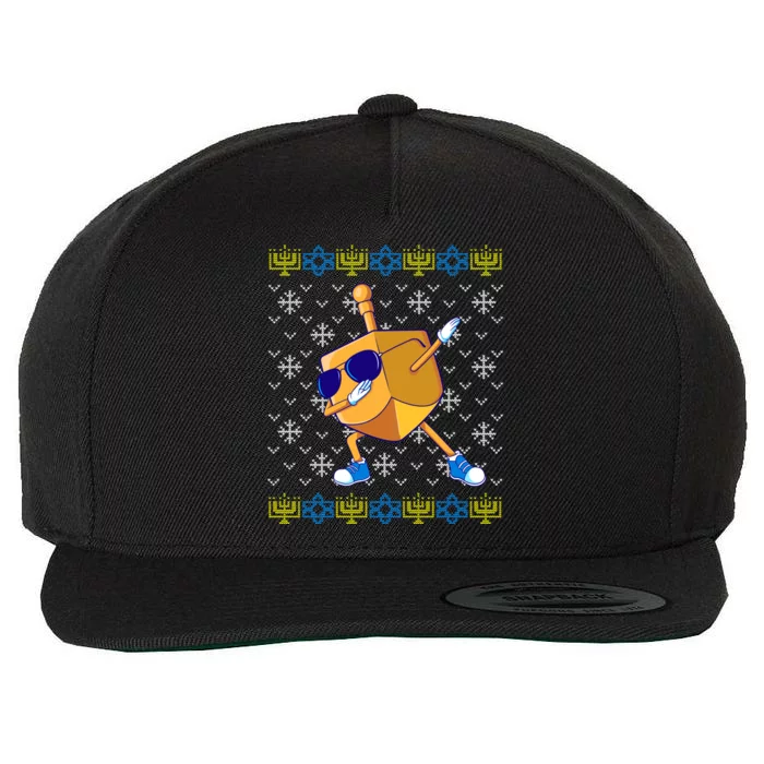 Dabbing Dreidel Ugly Hanukkah Sweater Xmas Chanukah Gift Wool Snapback Cap