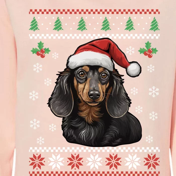 Dachshund Dog Ugly Christmas Gift Womens California Wash Sweatshirt