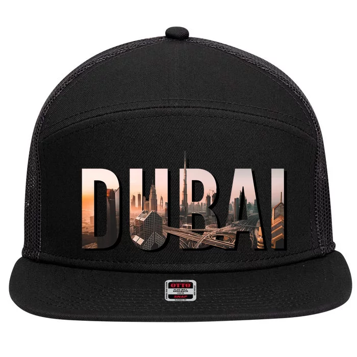 DUBAI 7 Panel Mesh Trucker Snapback Hat