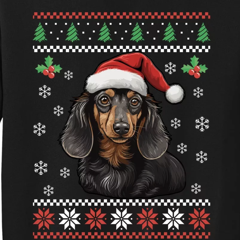 Dachshund Dog Ugly Christmas Sweater Xmas For Lovers Tall Sweatshirt