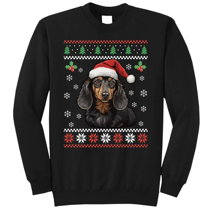 Dachshund Dog Ugly Christmas Sweater Xmas For Lovers Tall Sweatshirt