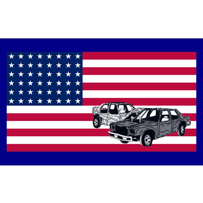 Demolition Derby Usa American Flag Car Racer 4th Of July Gift Bumper Sticker