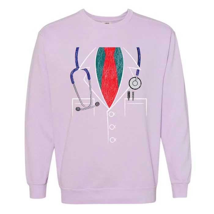 Distressed Doctor Uniform Design Medical Student Gift Garment-Dyed Sweatshirt