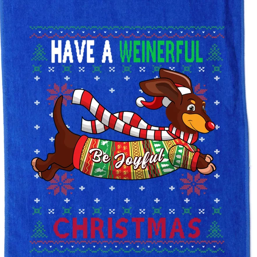 Dachshund Dog Ugly Christmas Doxie Lover Gift Platinum Collection Golf Towel