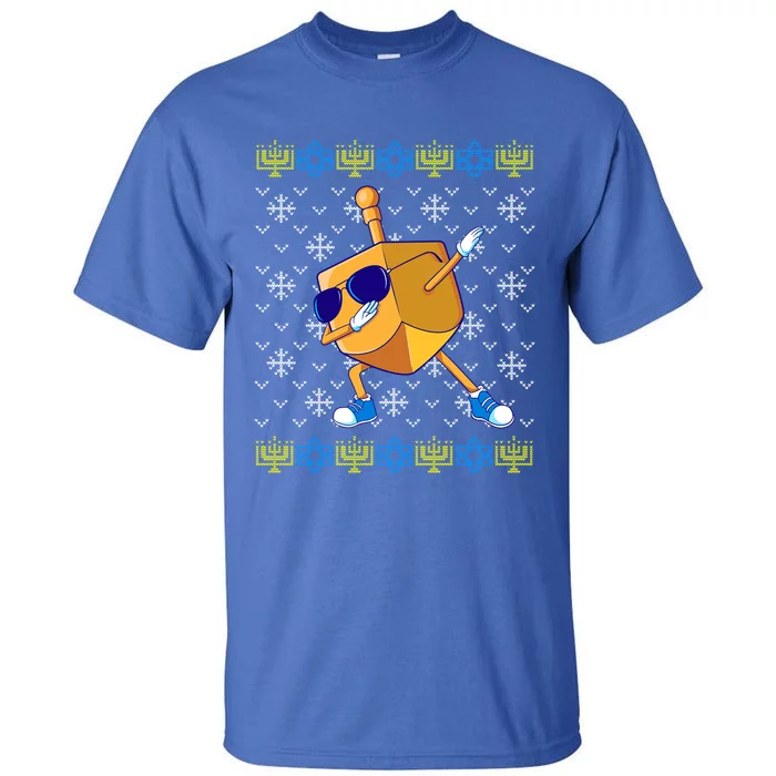 Dabbing Dreidel Ugly Hanukkah Sweater Xmas Chanukah Gift Tall T-Shirt