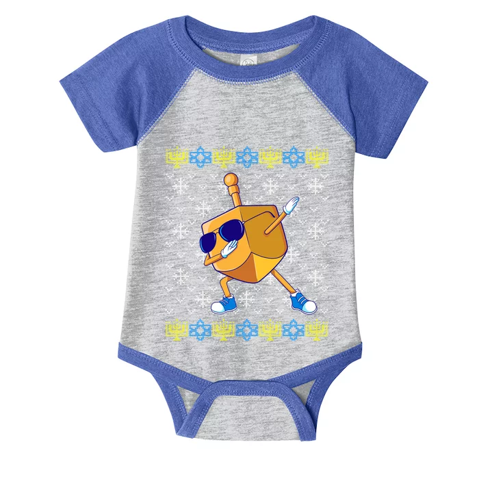 Dabbing Dreidel Ugly Hanukkah Sweater Xmas Chanukah Gift Infant Baby Jersey Bodysuit