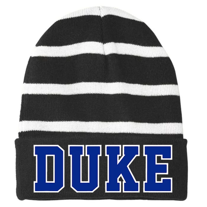 D.U.K.E Striped Beanie with Solid Band