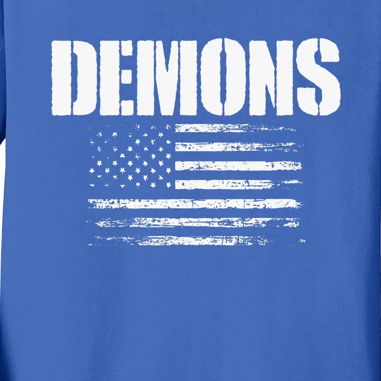 Durango Demons Usa Flag Pride Kids Long Sleeve Shirt