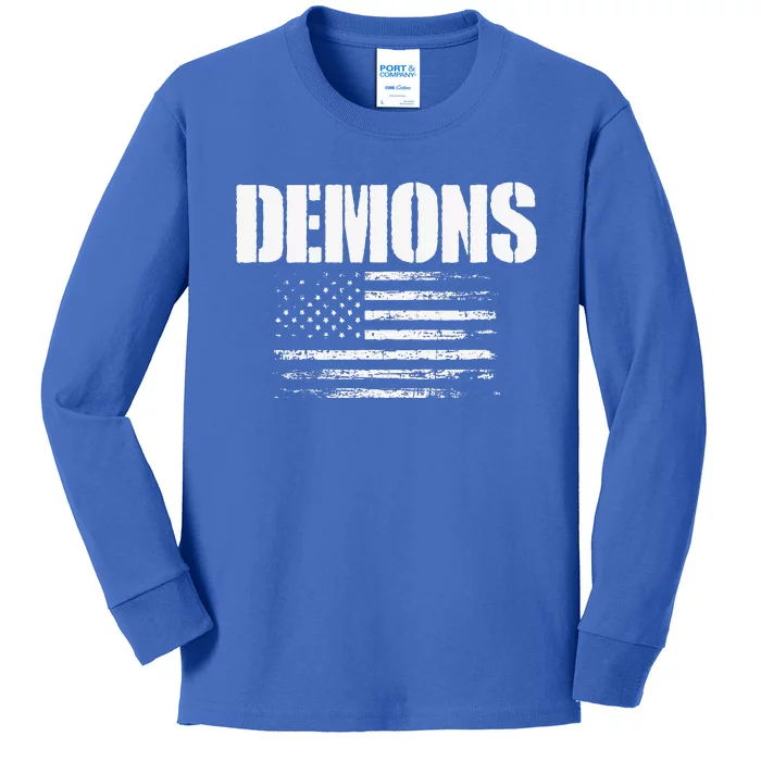 Durango Demons Usa Flag Pride Kids Long Sleeve Shirt