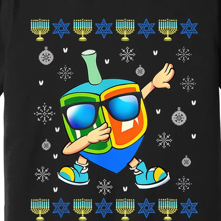 Dabbing Dreidel Ugly Hanukkah Sweater Xmas Chanukah Pajamas Premium T-Shirt