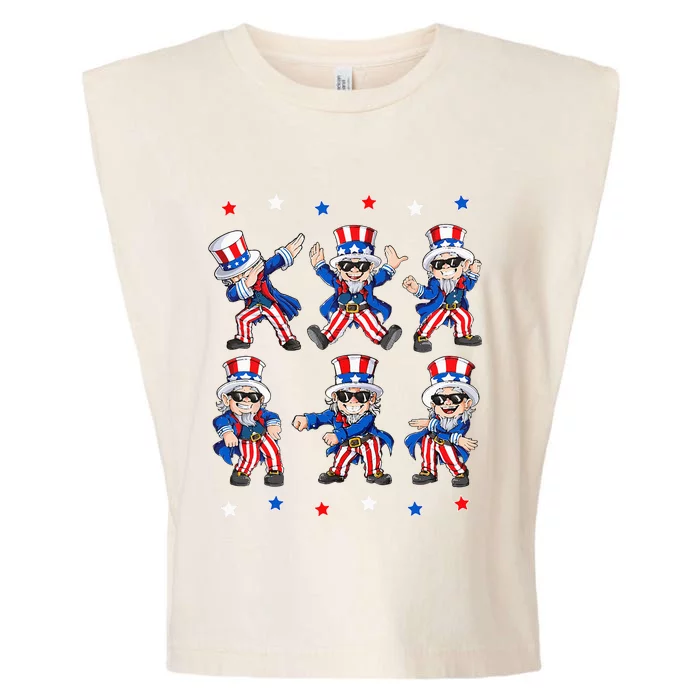 Dancing Dabbing Uncle Sam 4th Of July Kids Dance Garment-Dyed Women's Muscle Tee