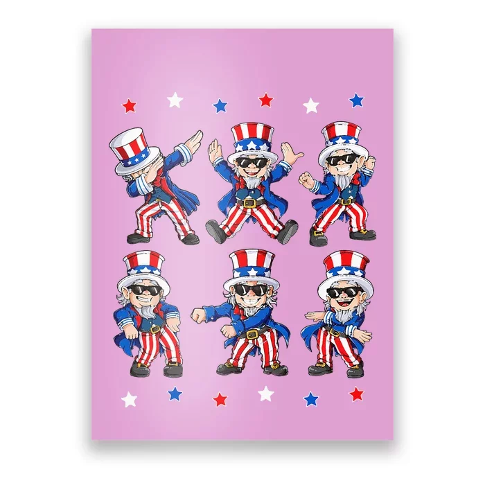 Dancing Dabbing Uncle Sam 4th Of July Kids Dance Poster