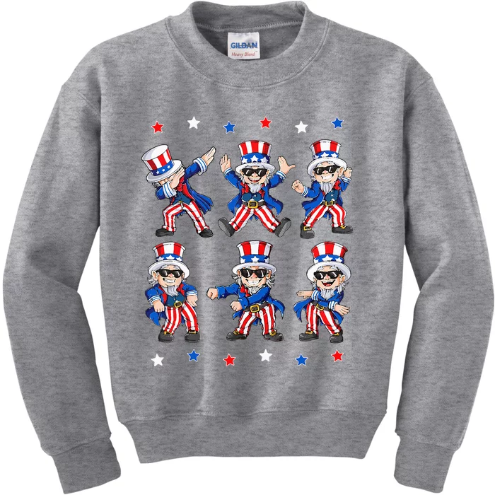 Dancing Dabbing Uncle Sam 4th Of July Kids Dance Kids Sweatshirt