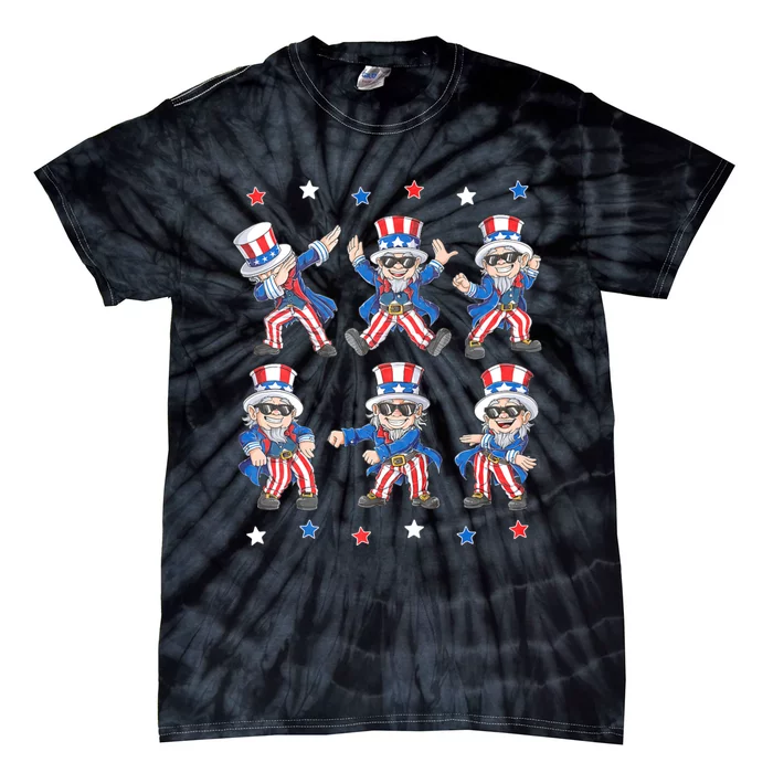 Dancing Dabbing Uncle Sam 4th Of July Tie-Dye T-Shirt