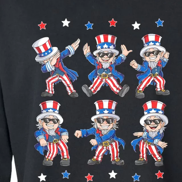 Dancing Dabbing Uncle Sam 4th Of July Dance Cropped Pullover Crew