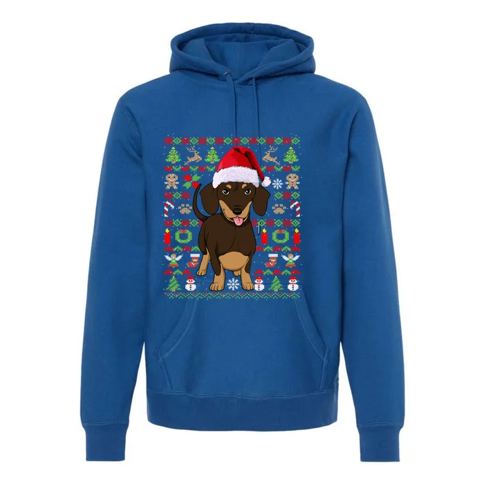 Dachshund Dog Ugly Christmas Gift Doxie Lover S Gift Premium Hoodie