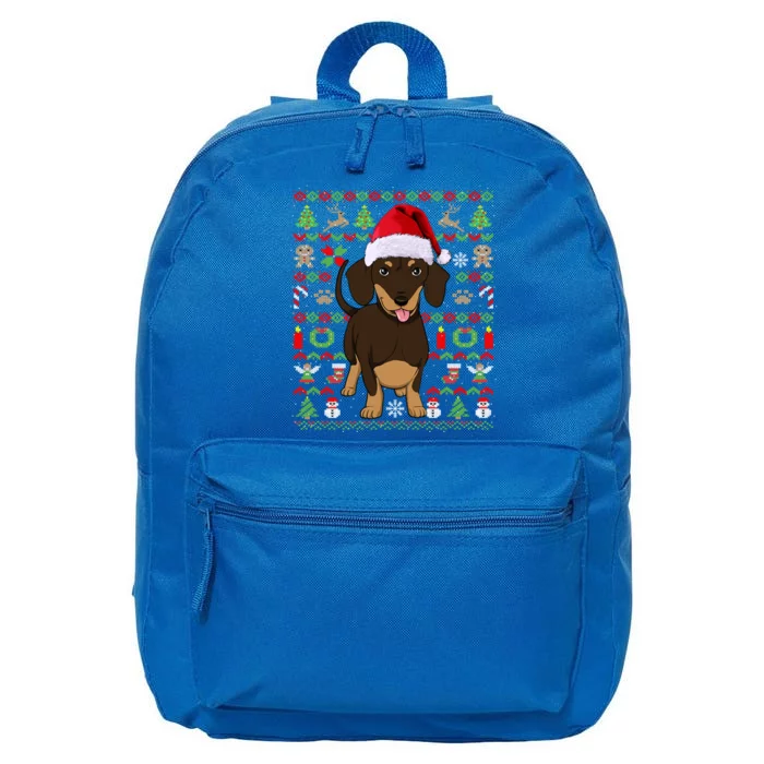 Dachshund Dog Ugly Christmas Gift Doxie Lover S Gift 16 in Basic Backpack