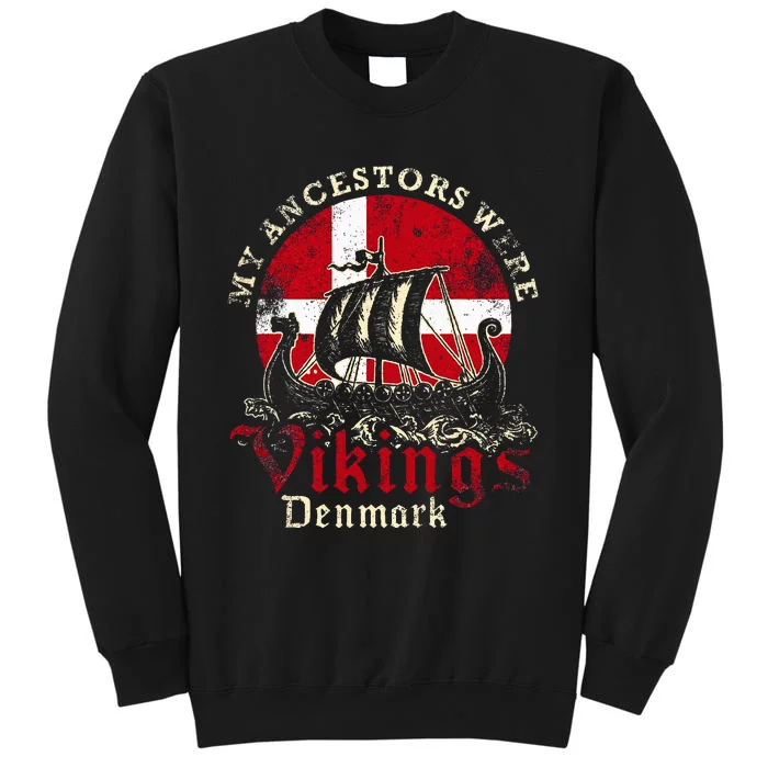 Danish Denmark Viking Ship Flag Sweatshirt