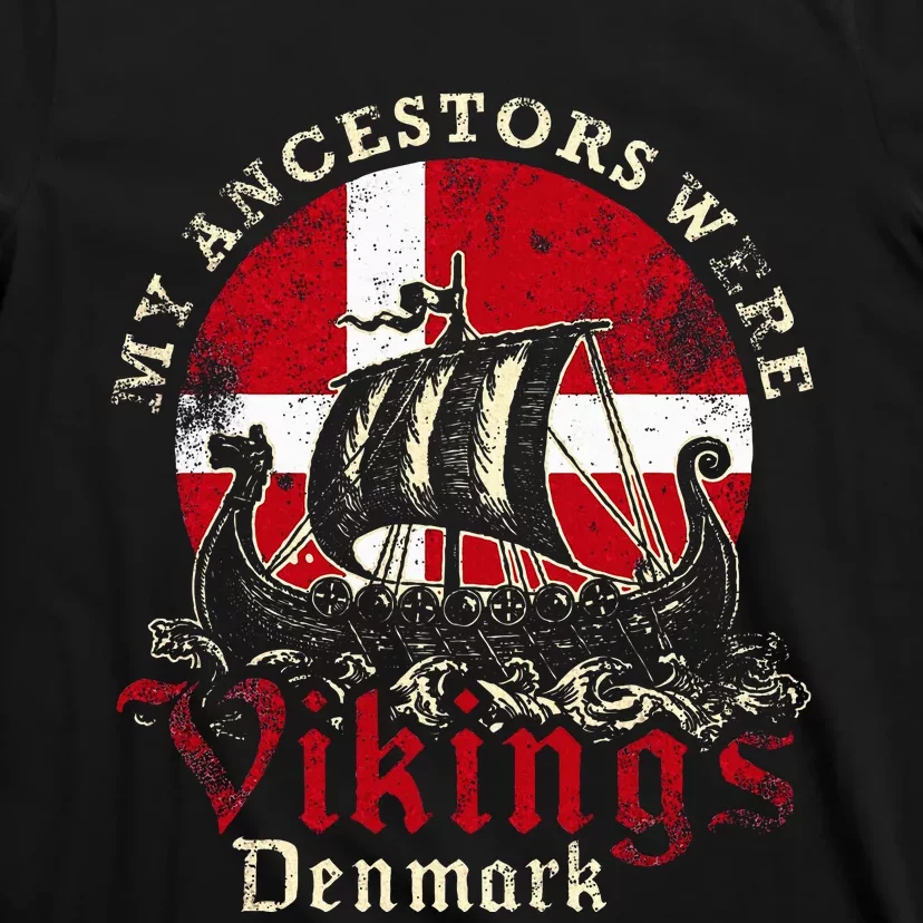 Danish Denmark Viking Ship Flag T-Shirt