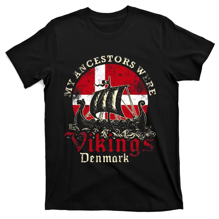 Danish Denmark Viking Ship Flag T-Shirt